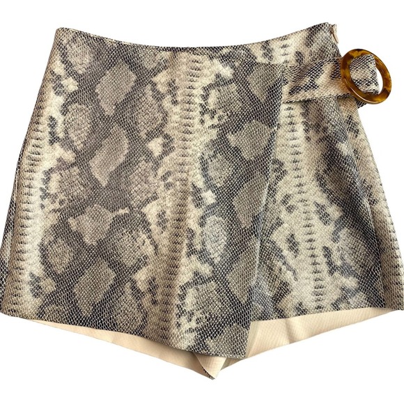 ZARA Snake Print Wrap Style Skort Sz Small - Picture 5 of 8